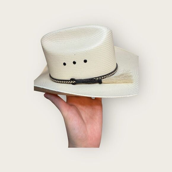 Cody James Men’s Straw Hat Horse Tassel Cowboy Size 7 3/8 - Picture 3 of 6